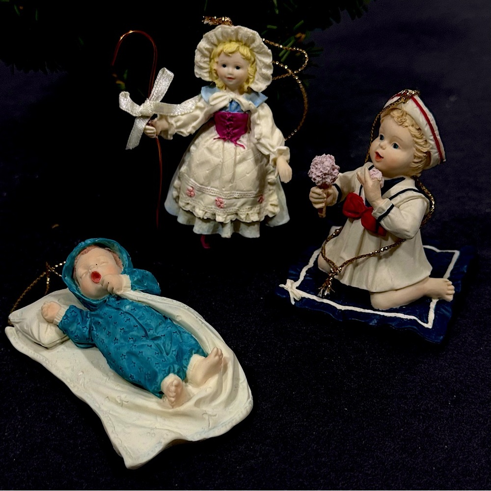 Ashton-Drake Heirloom Ornaments "Twinkle Twinkle Star" "Little Bo Peep" "Jill"
